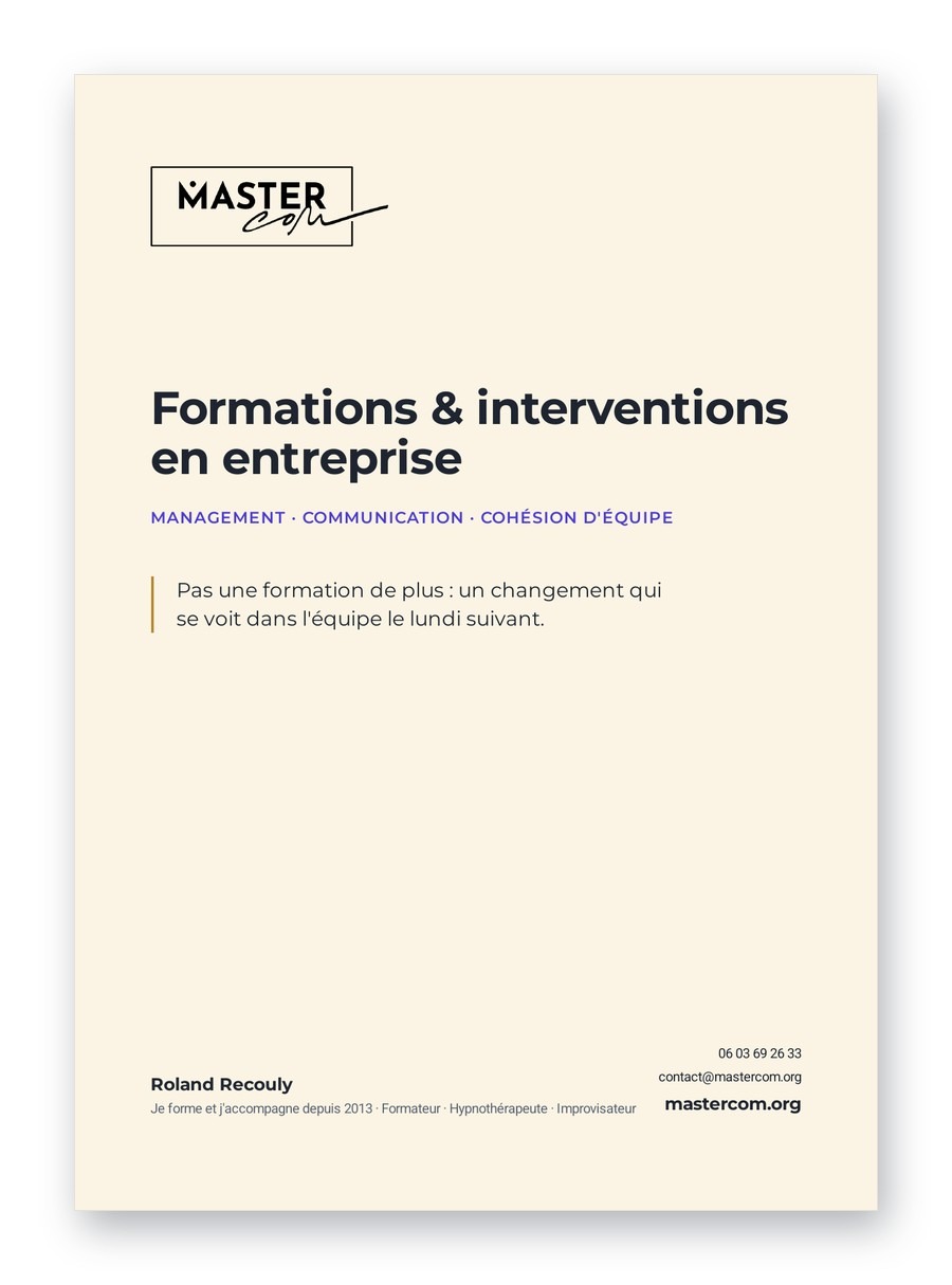 Plaquette Formations Master'Com 2026 – Roland Recouly, formateur à Bordeaux